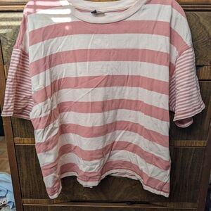 BDG Pink and Cream Striped Tee
